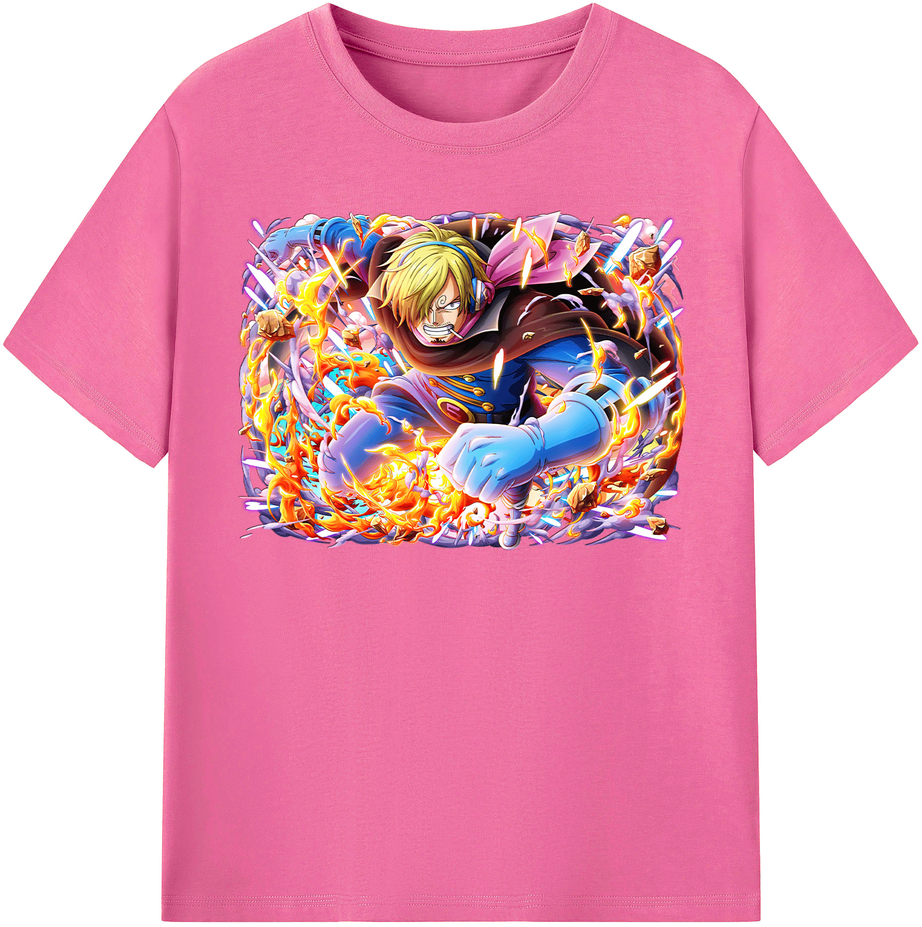 （画像用） ワンピース サンジ ONE PIECE Sanji レディースカジュアルプリントTシャツ（綿100％）